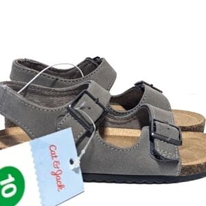 Cat & Jack Gray Footbed Water Shoe Sandals with Adjustable Straps New